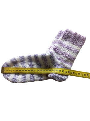 Ponožky fialovo-bílý proužek 22 cm
